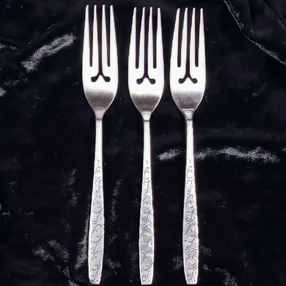 Vintage Epic Custom Stainless Steel Salad/Dessert Fork Set of 3